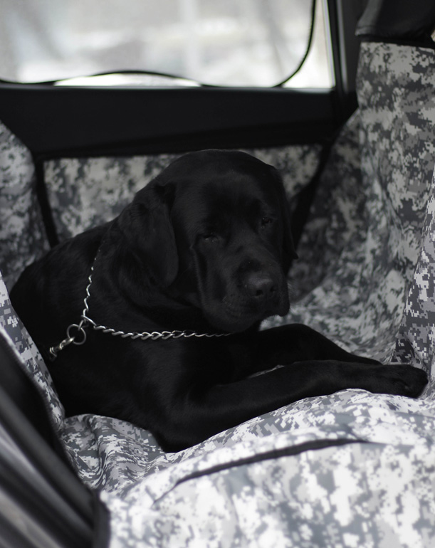 Фото 2. Автогамак для перевозки собак в машине - Серый камуфляж